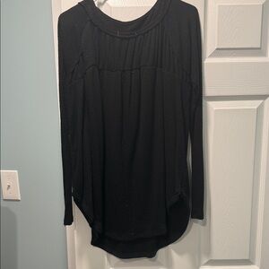 Free People Black Long Sleeve Top